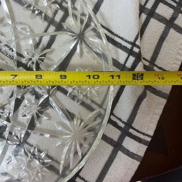 Vintage Anchor Hocking Star of David Clear Crystal 2 Serving Bowl Tray Plate - Picture 4 of 8